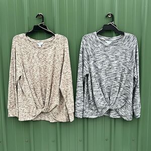 Women's Hacci Super Soft Knot Front Top Size XL